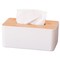 Bamboo Rectangular Tissue Box With Removable Top Lid For Easy Tissue Replacement